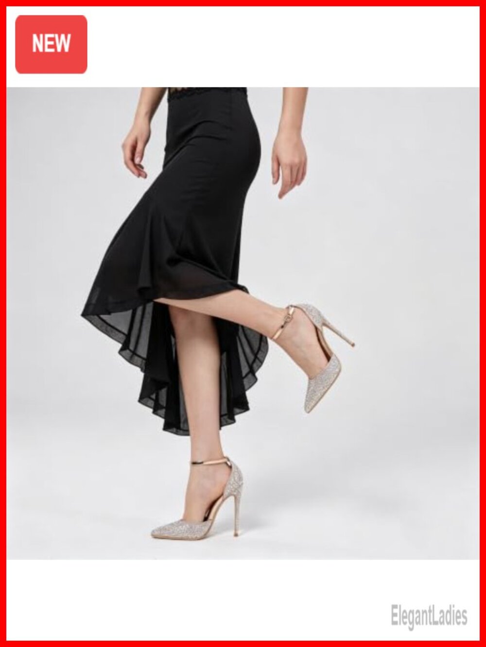 4 Inch Stiletto D'Orsay Pumps Pointed Toe Ankle Strap Heels - Picture 4 of 6